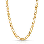 6mm Gold figaro chain made in italy necklace on a white background