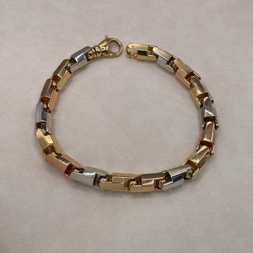 Tri Color Fort Link 10.5” 88g 14K Gold (Final Sale)