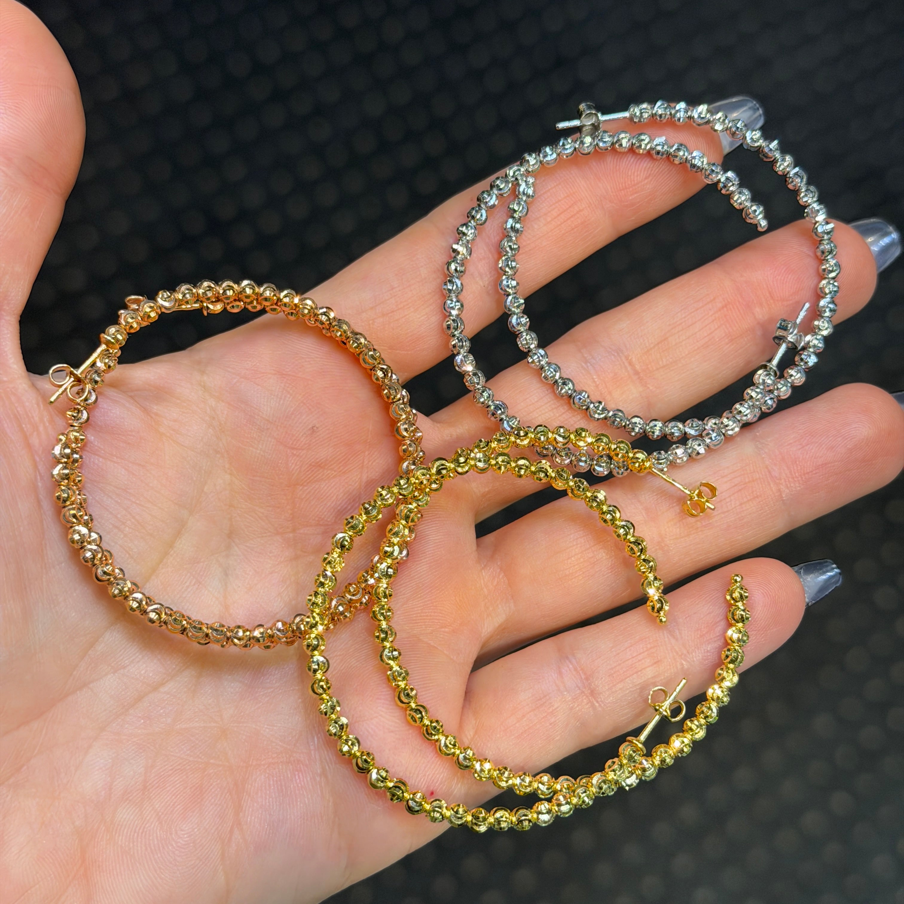 3.0MM Moonbead Hoops