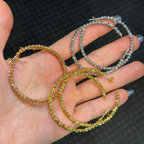 3.0MM Moonbead Hoops