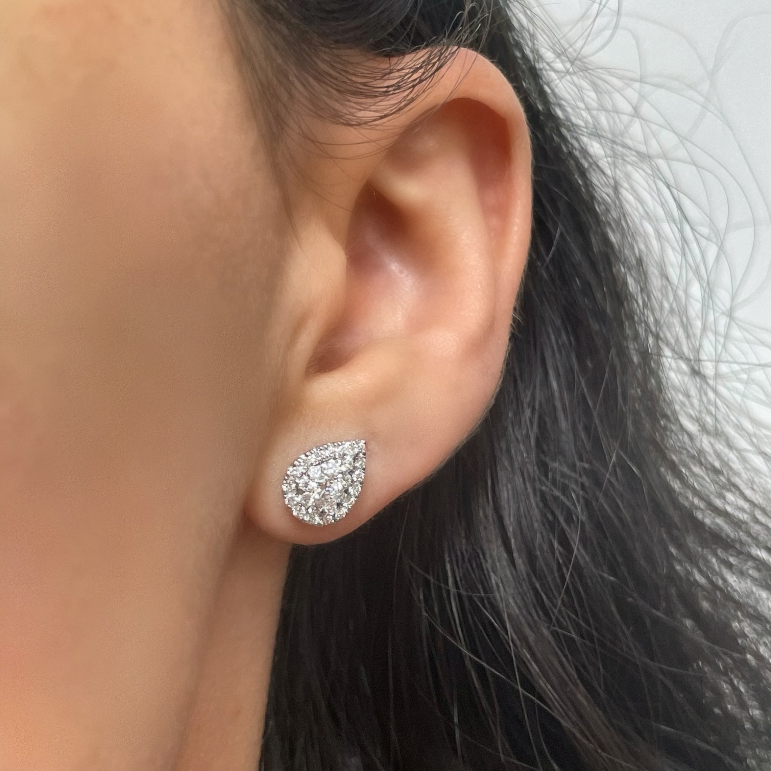 Pear Shaped Cluster Diamond Studs