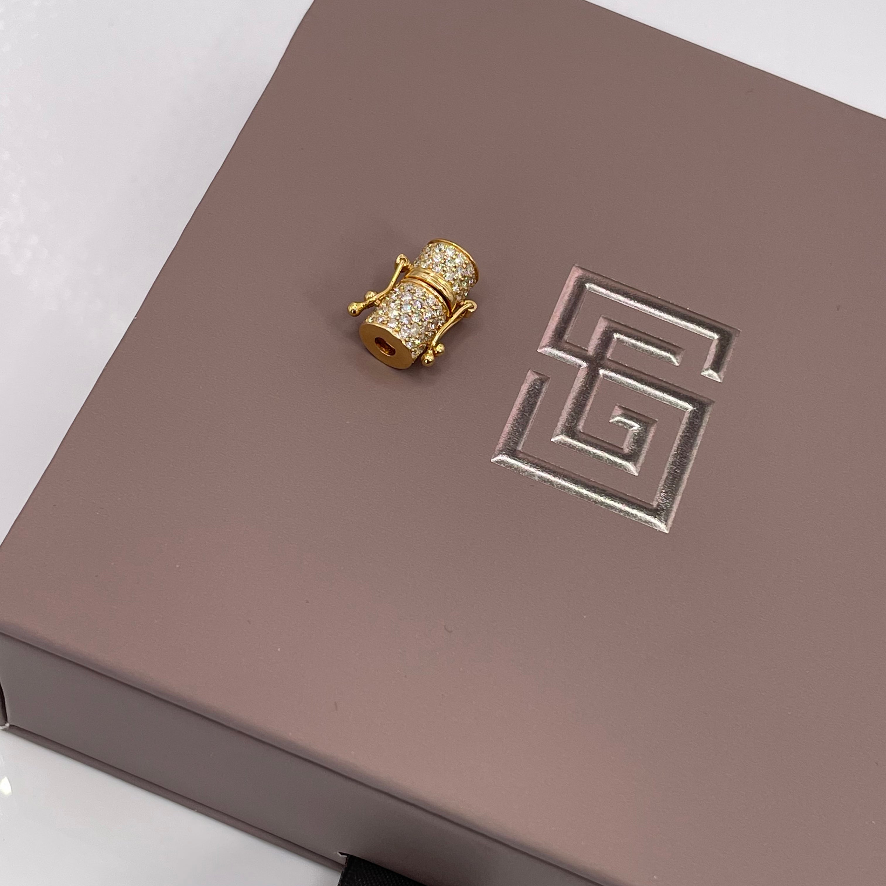 7mm 1/2” diamond barrel lock 1.25 ct 3.5 grams 14k - Saints Gold Co.