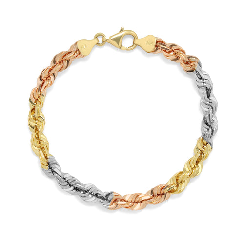 7.0MM Rope Bracelet (Tri Color) - Saints Gold Co.