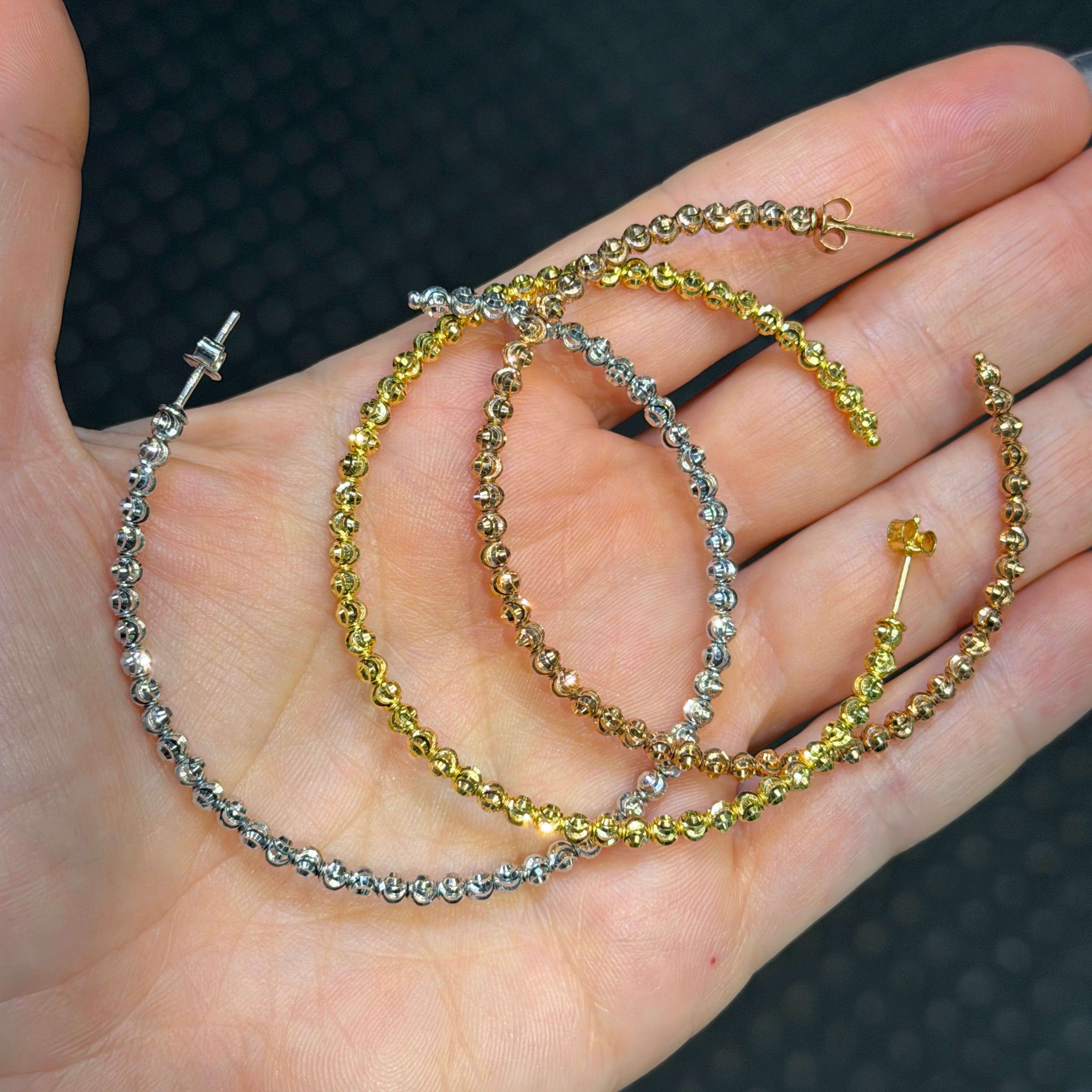 3.0MM Moonbead Hoops