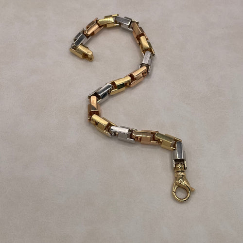 Tri Color Fort Link 10.5” 88g 14K Gold (Final Sale)