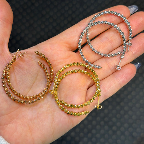 3.0MM Moonbead Hoops