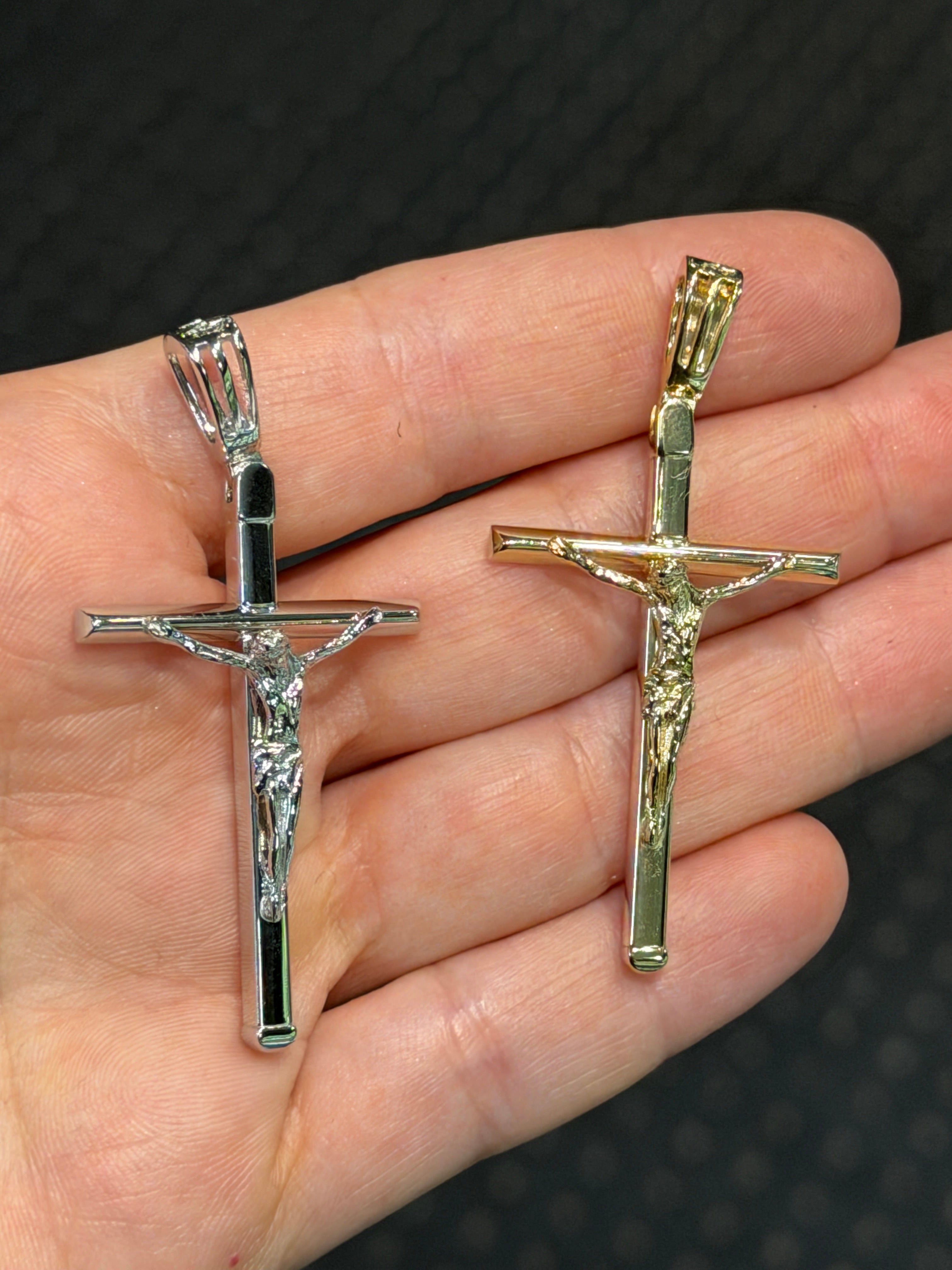 14K Hollow Crucifix