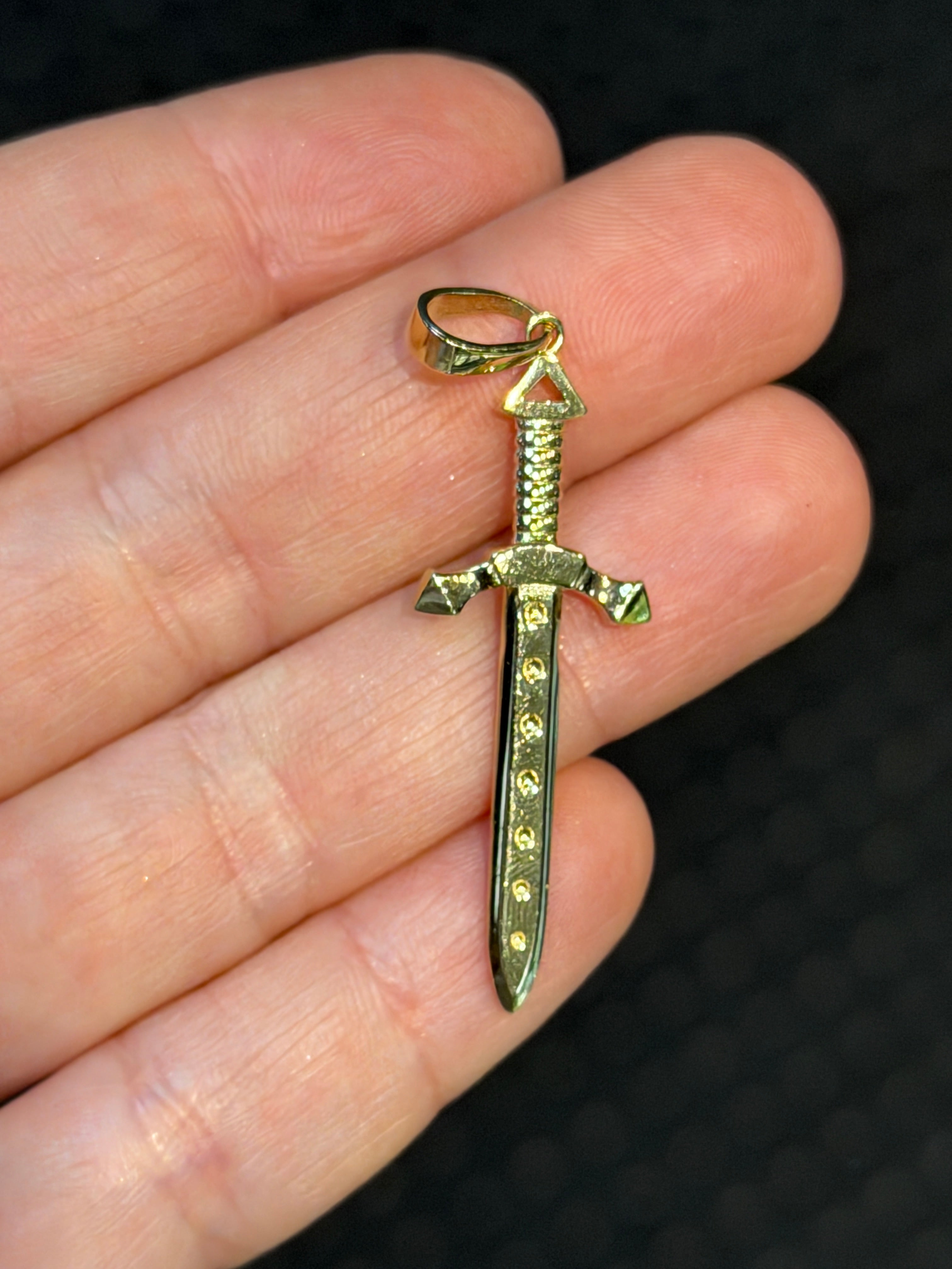 Knights Sword Pendant 14K Gold