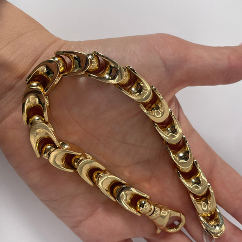 10MM Houndstooth Bracelet 18K 150.3g 9.5”