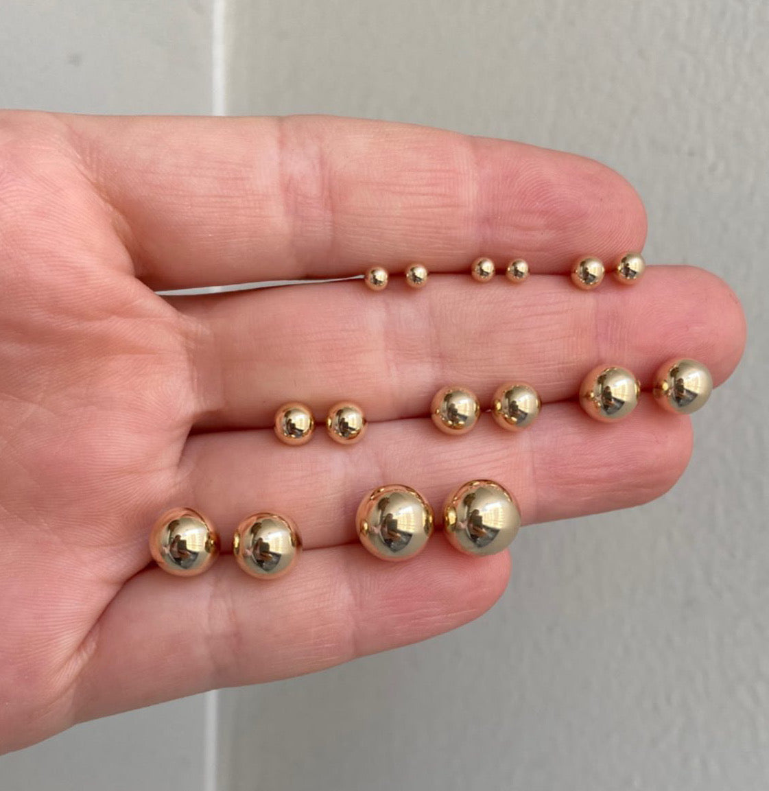 Unisex Gold Stud Earrings