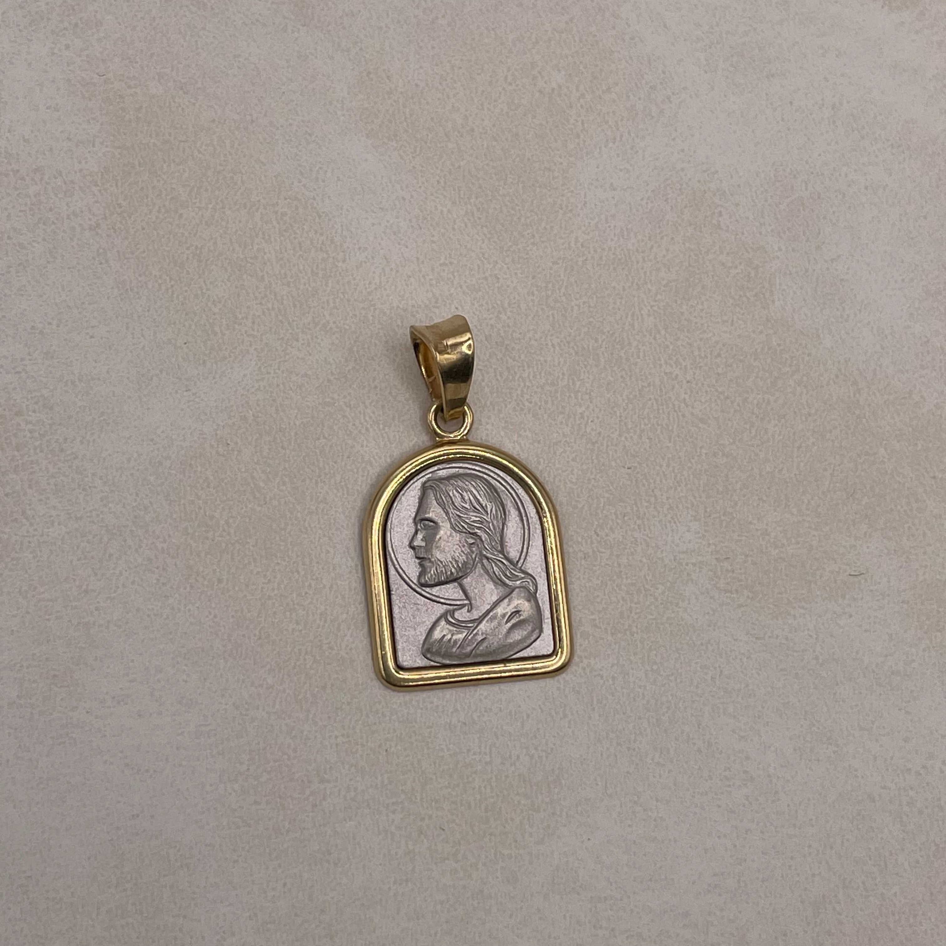 Two-tone Religious Pendant 14K - Saints Gold Co.