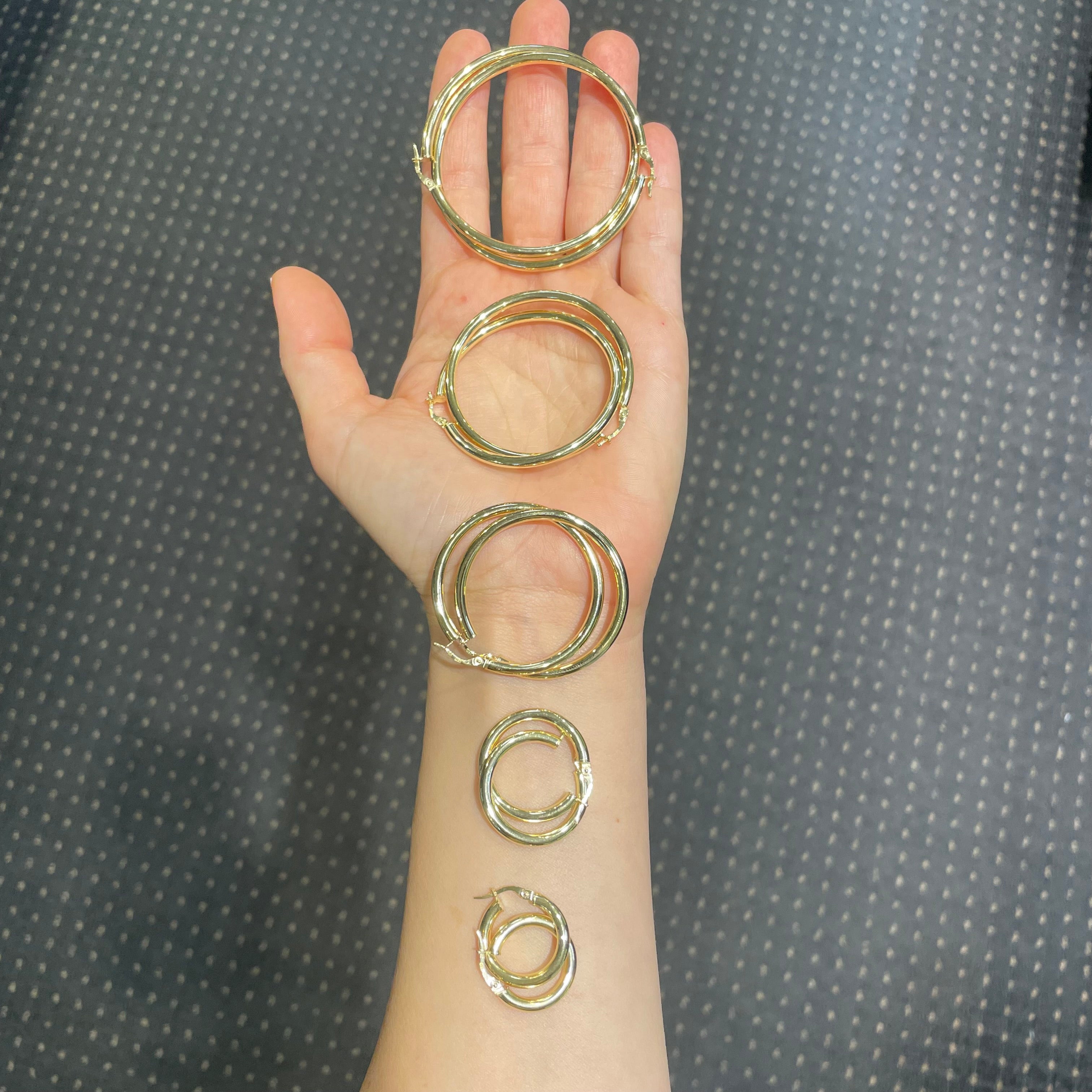 High Polished Tube Hoops 18K