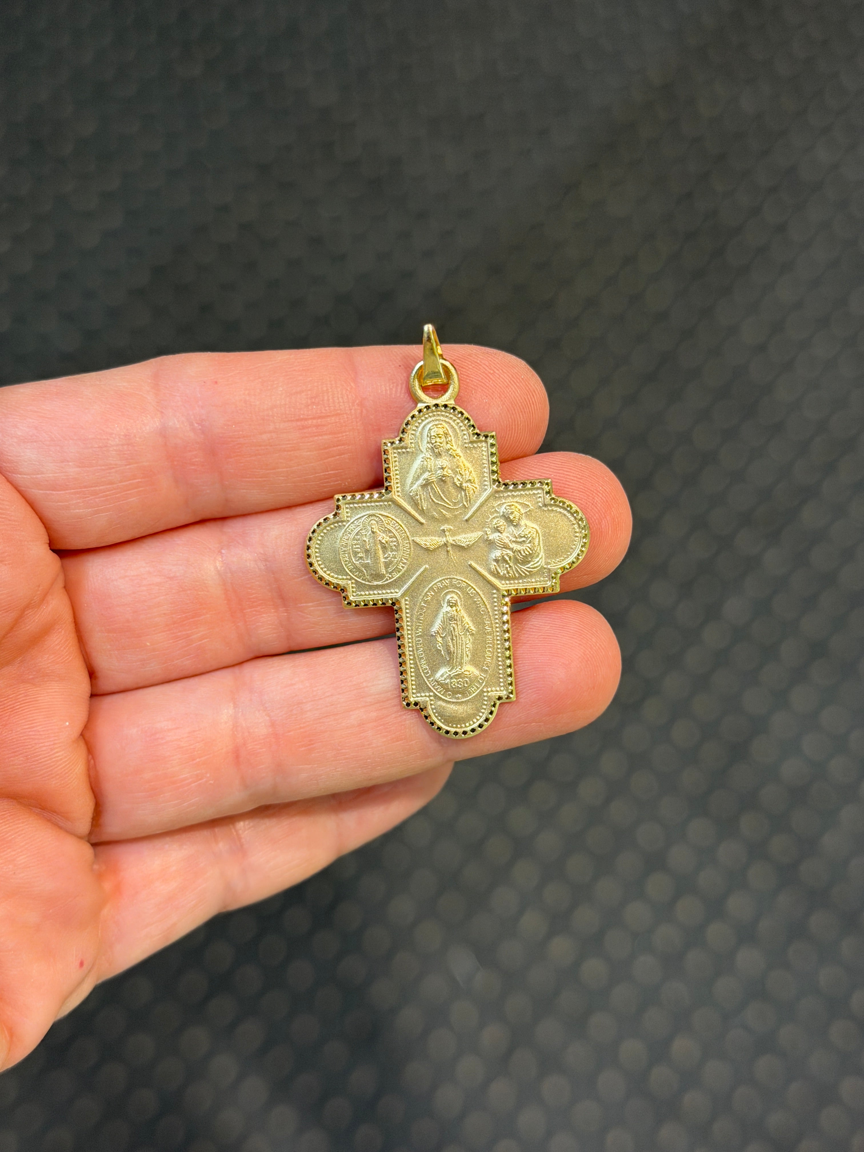 Italian Catholic Cross 14K - Saints Gold Co.