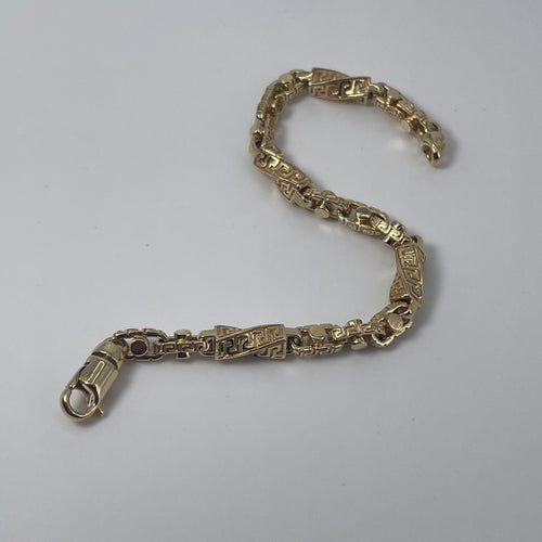 5.7MM Greek Key Link 8” 29.9g 14K