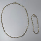 3MM Paperclip chain and bracelet Set