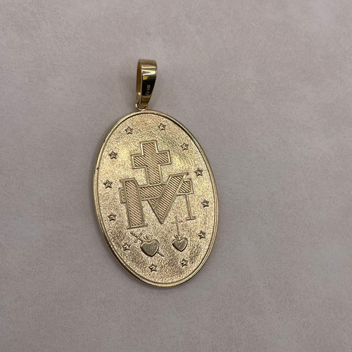 Oval Mary Religious Pendant
