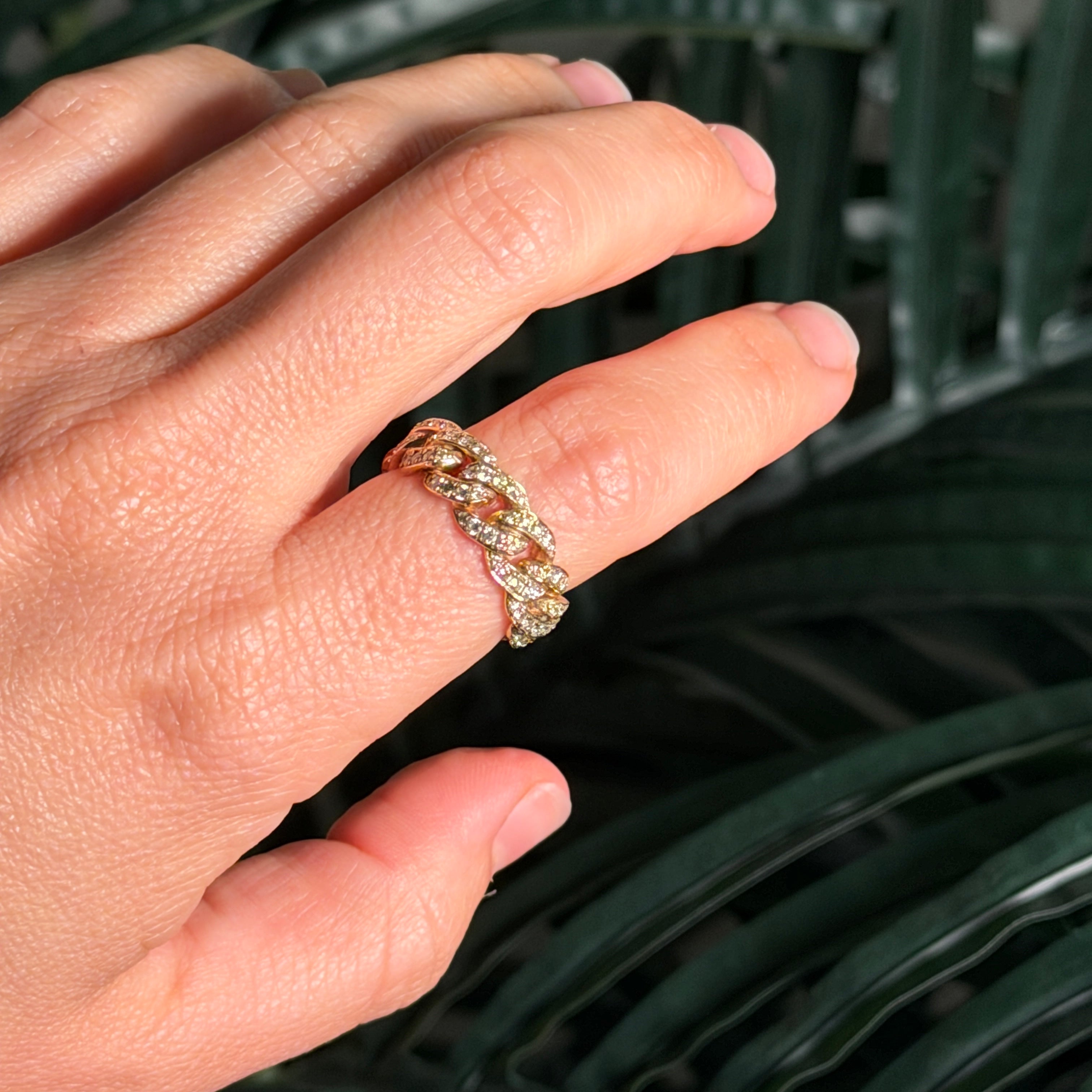 7MM Iced Out Diamond Miami Cuban Link Ring (Final Sale)