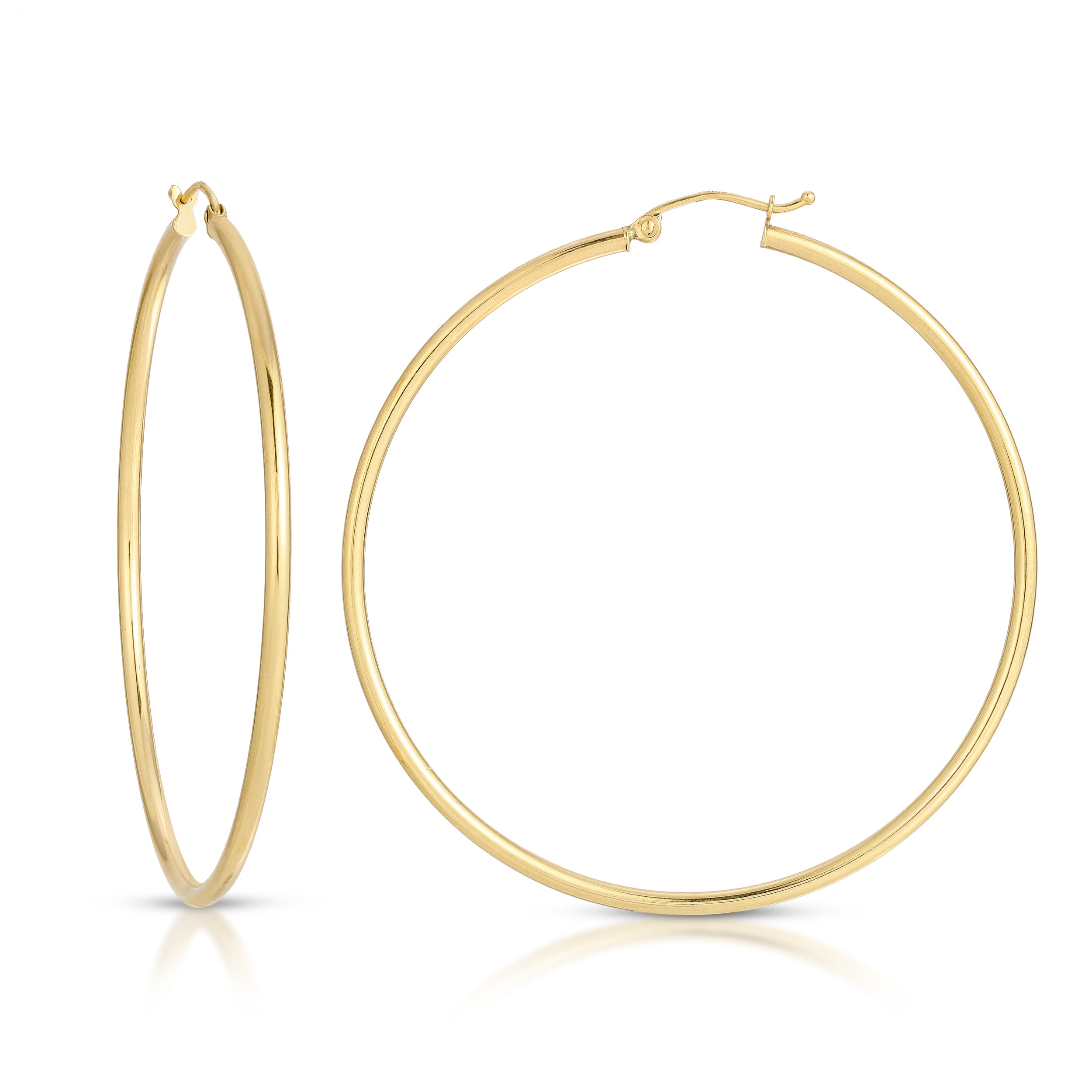 2.0MM Classic Polished Hoops 14K