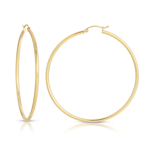2.0MM Classic Polished Hoops 14K