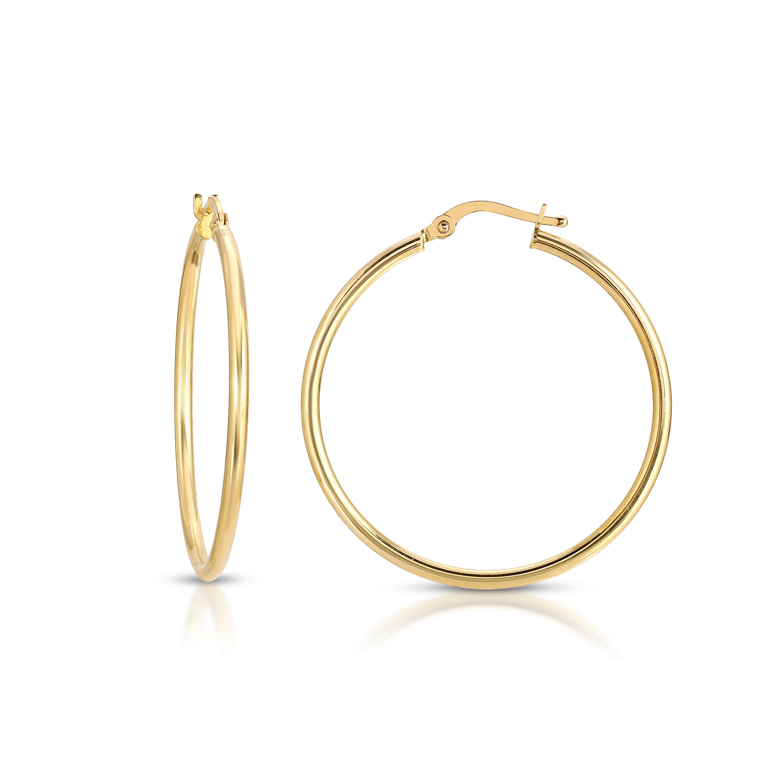 2.0MM Classic Polished Hoops 14K