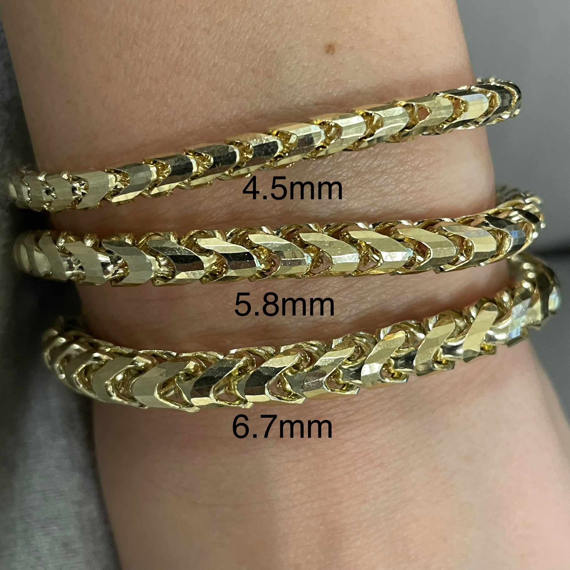 4.5MM USA Franco Bracelet (Diamond Cut)