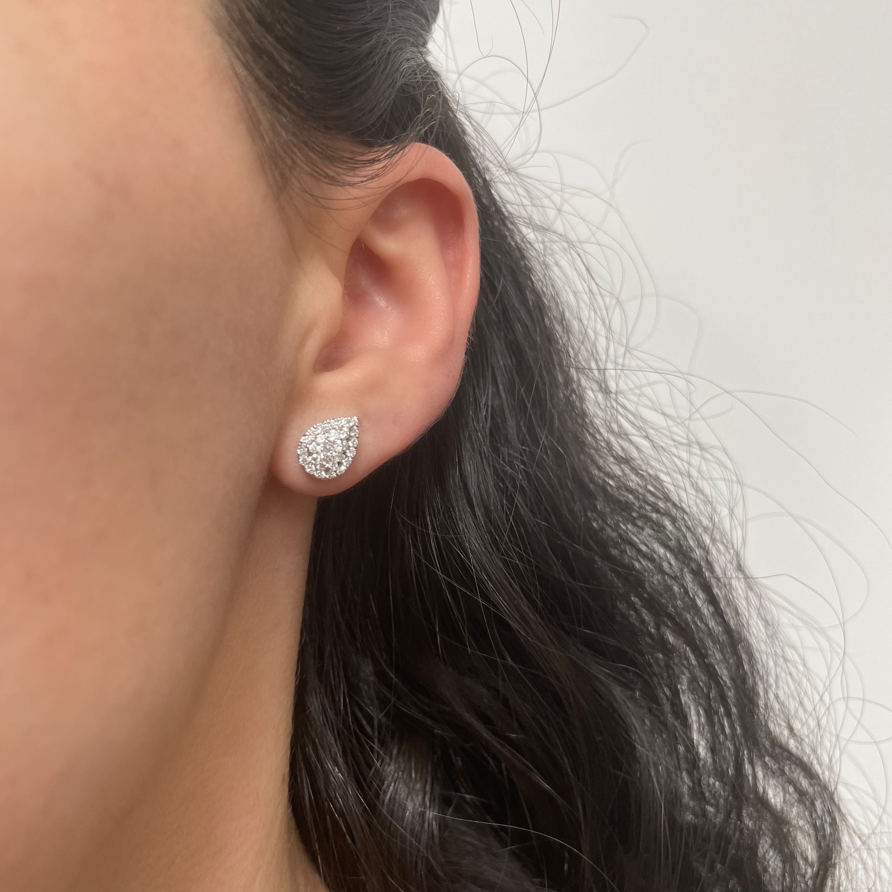 Pear Shaped Cluster Diamond Studs
