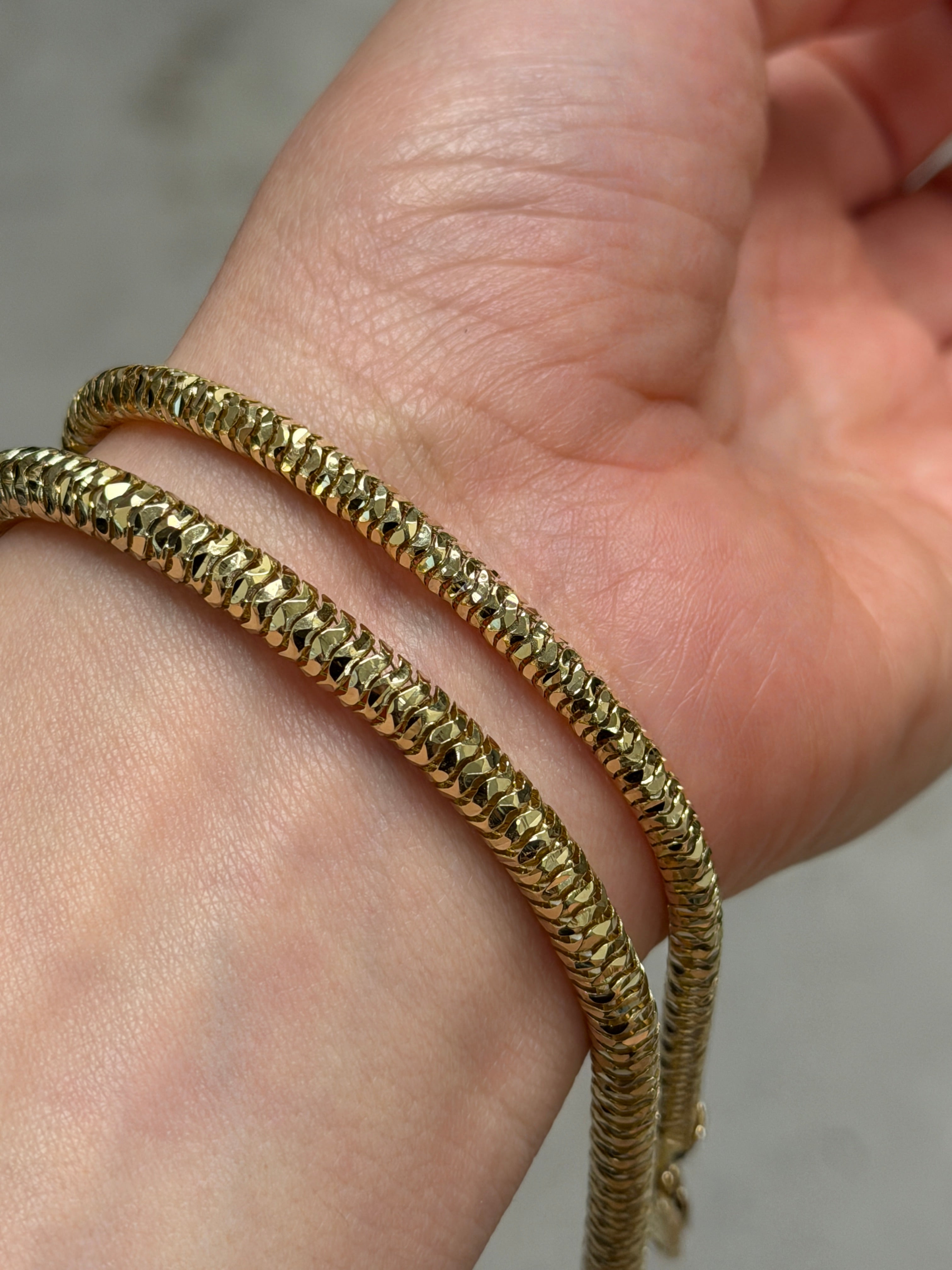 4.0MM Crystal Cut Snake Bracelet