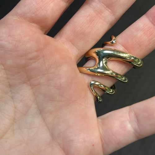 Solid spiral ring made in Italy