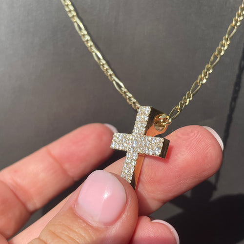 Iced out Cross 1.25” hidden flush bale 1.70ct vs natural diamonds (final sale)