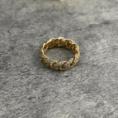 7MM Natural vs diamond Cuban ring size 6.5 (final sale)