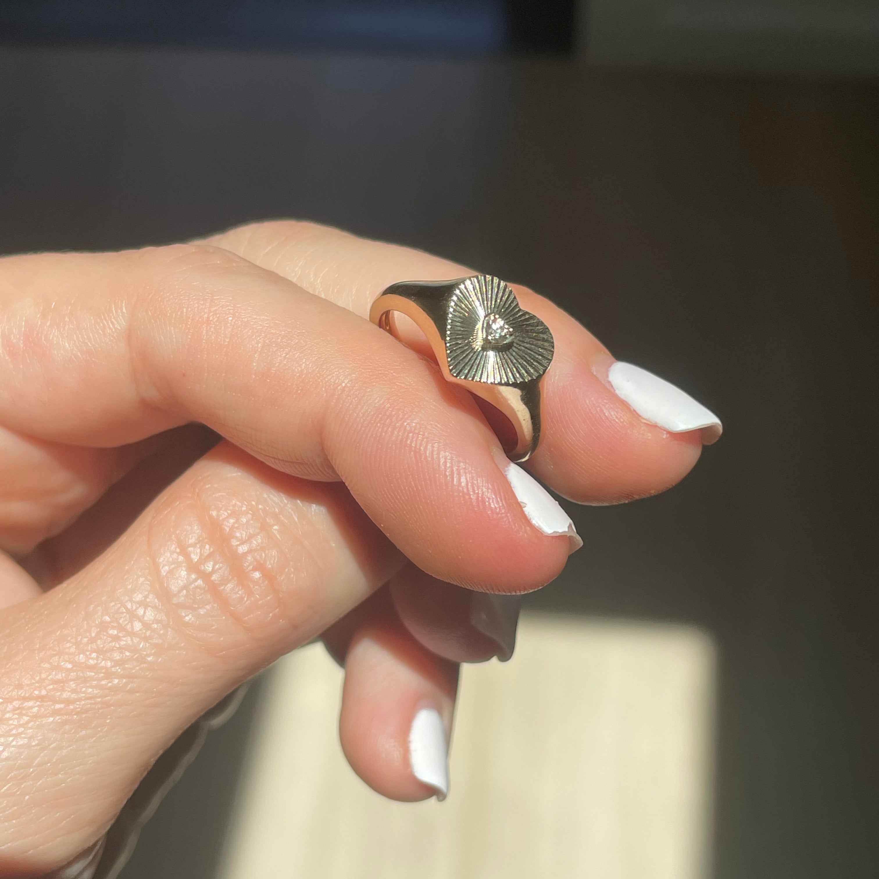 Deep Love Solitaire Diamond Heart Shaped Ring (Final Sale)