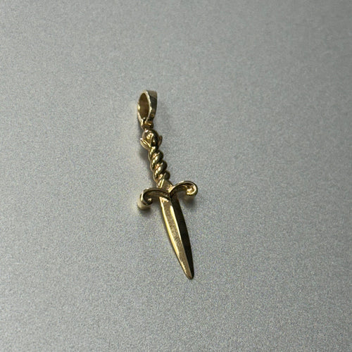 14K gold sword pendant