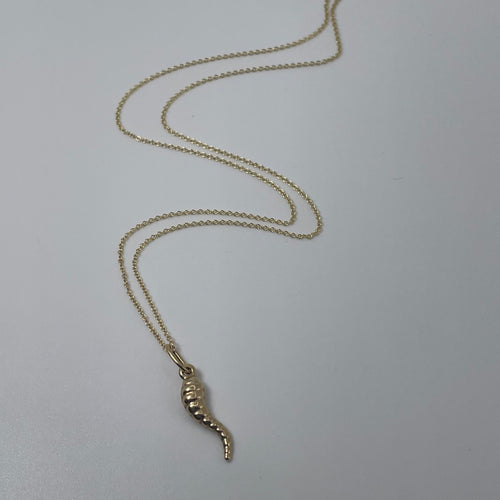 Hollow Italian Horn Charm Necklace