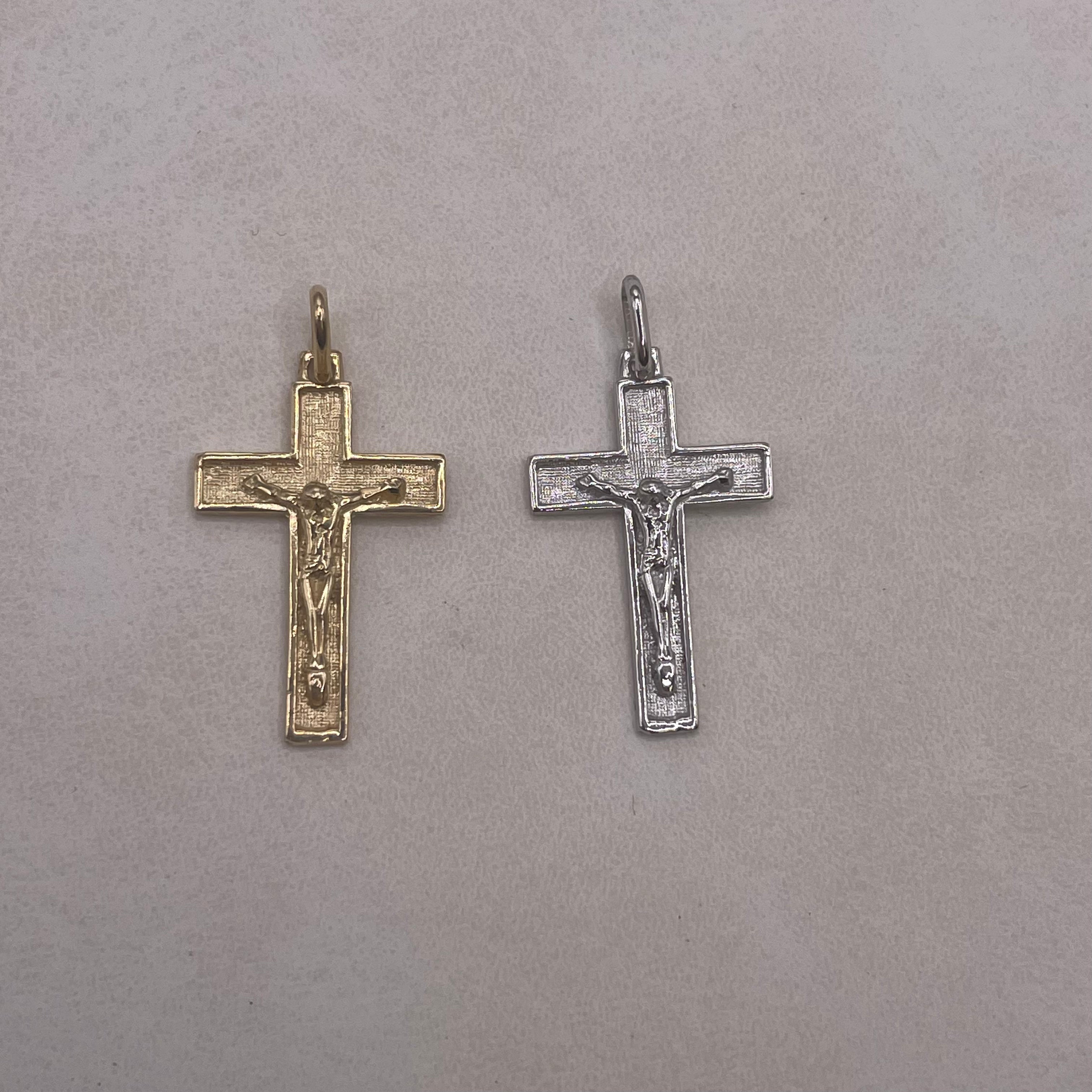 Textured Crucifix 14K