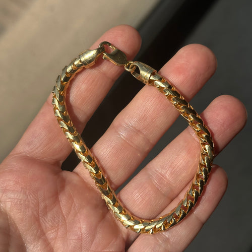 5.0MM Franco Diamond Cut Bracelet 22K 7.5" 34.2g (final sale)