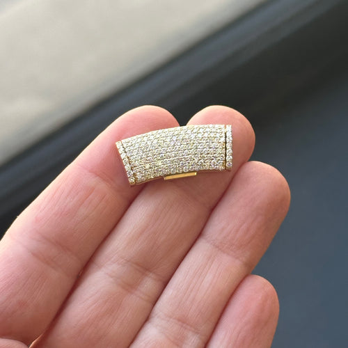 10mm 1.15 Ctw natural diamond sleek lock 14k yellow gold