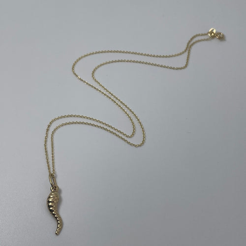 Hollow Italian Horn Charm Necklace