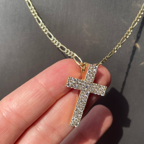 Iced out Cross 1.25” hidden flush bale 1.70ct vs natural diamonds (final sale)