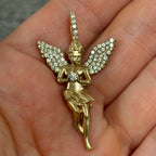 Saints Gold Flat Diamond Angel Pendant