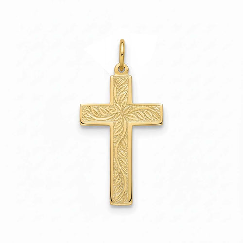 Textured Crucifix 14K