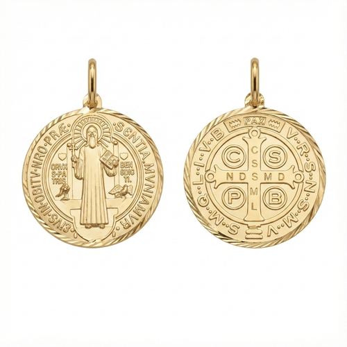 Saint Benedict Pendant 14K