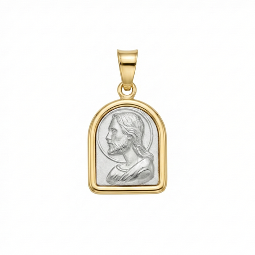 Two-tone Religious Pendant 14K