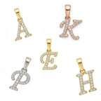 Micro Diamond Initial Necklace Set