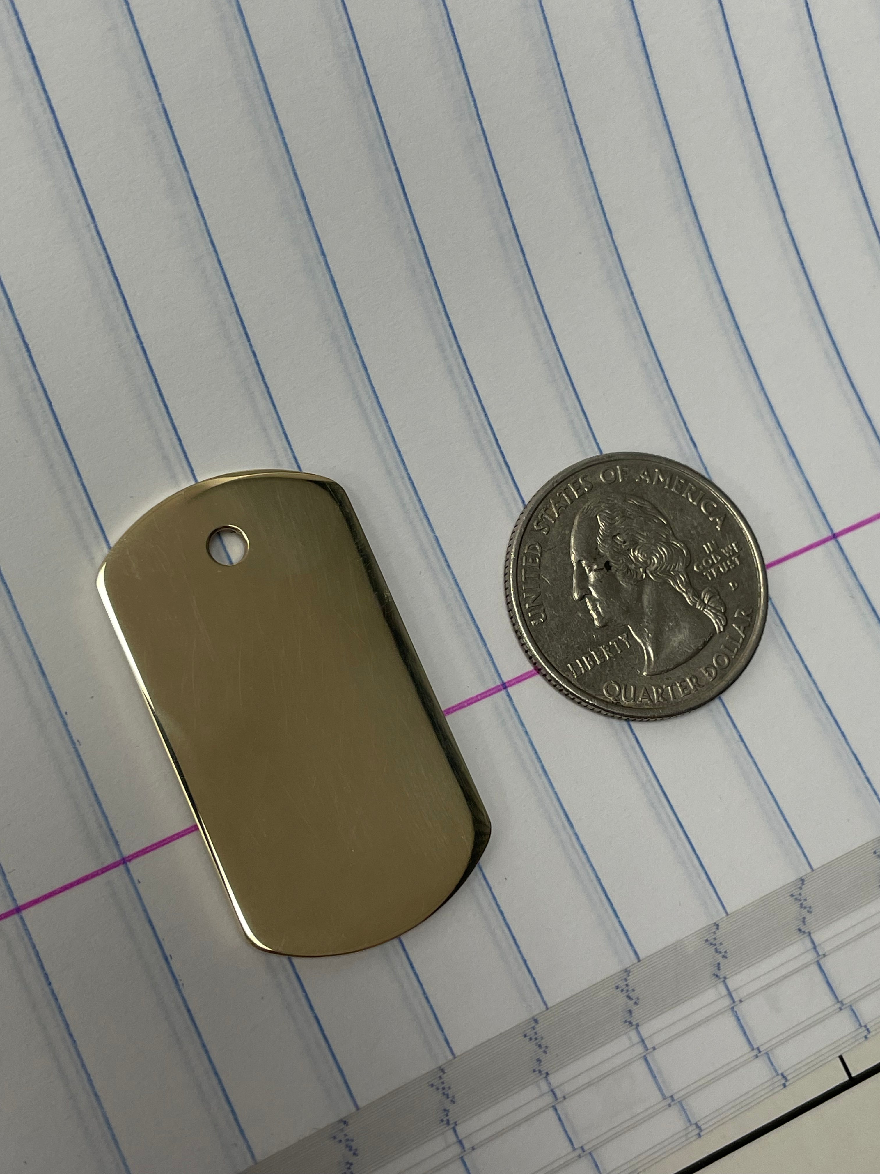 2 inch Dog Tag Pendant (Large) - Saints Gold Co.