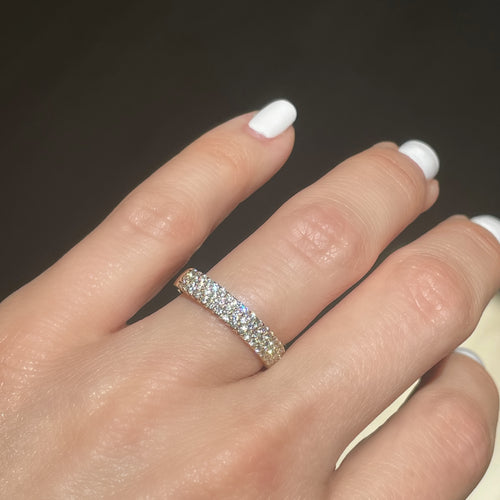 GLAZE Pave' Natural Diamond Solid Gold Eternity Band