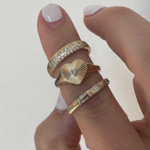 Deep Love Solitaire Diamond Heart Shaped Ring