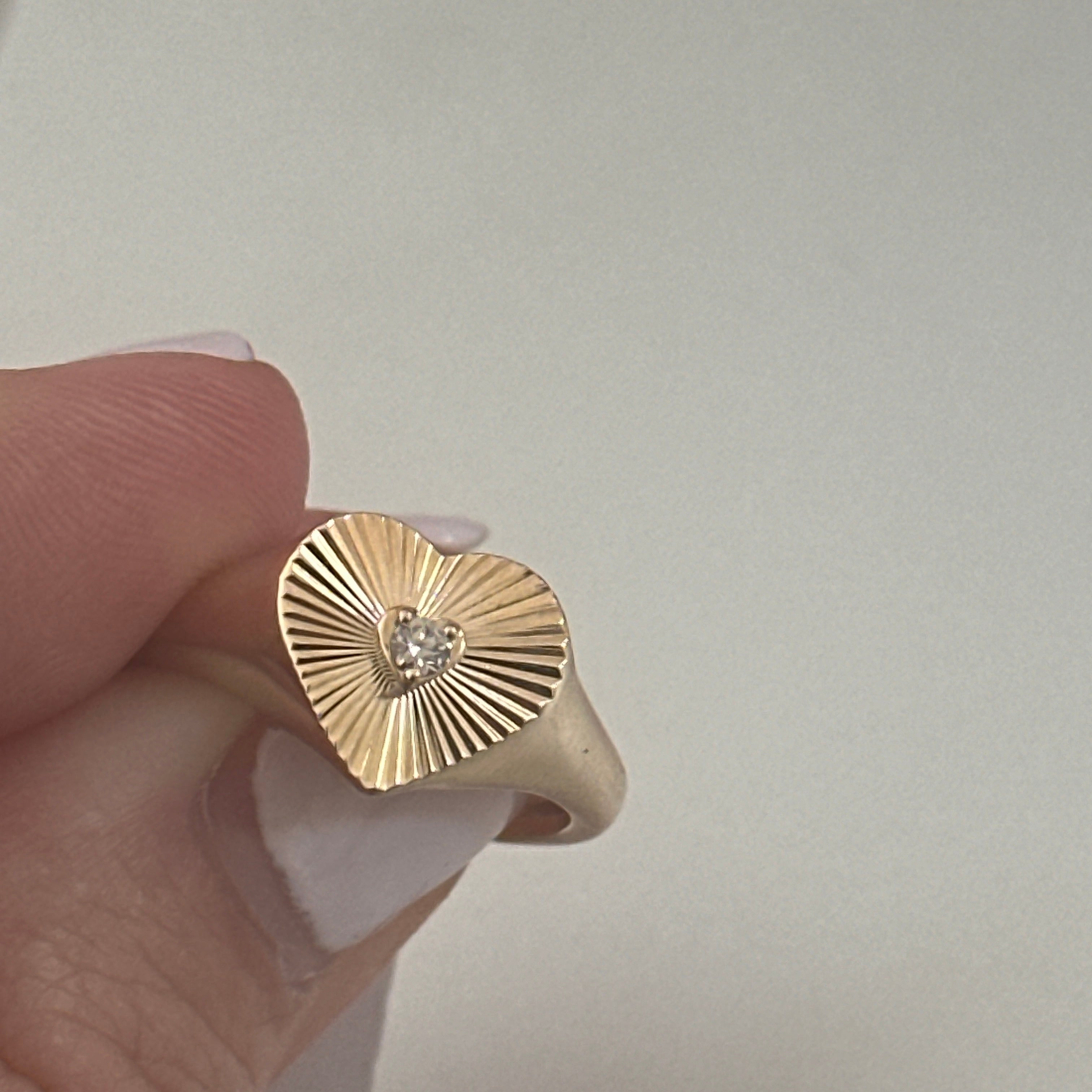 Deep Love Solitaire Diamond Heart Shaped Ring (Final Sale)