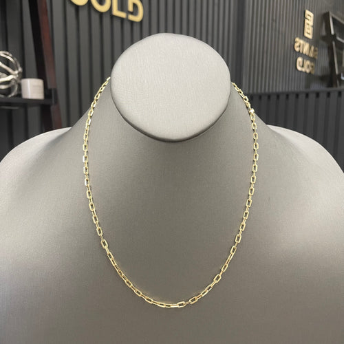 3.5MM Completely Solid Gold Paperclip Chain