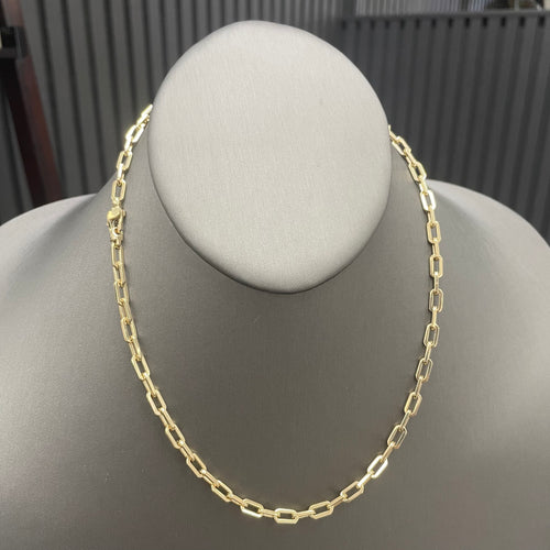 5.0MM Completely Solid Gold Paperclip Chain