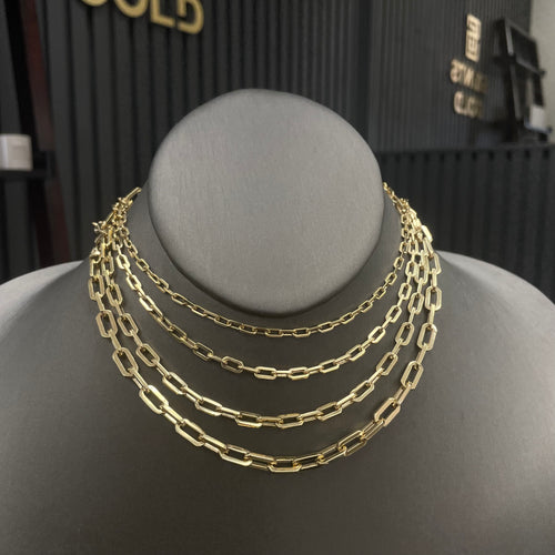 5.0MM Completely Solid Gold Paperclip Chain